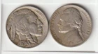 Rare Old 1938 Indian Head Buffalo & Jefferson Nickel US Coin Collection Lot #69