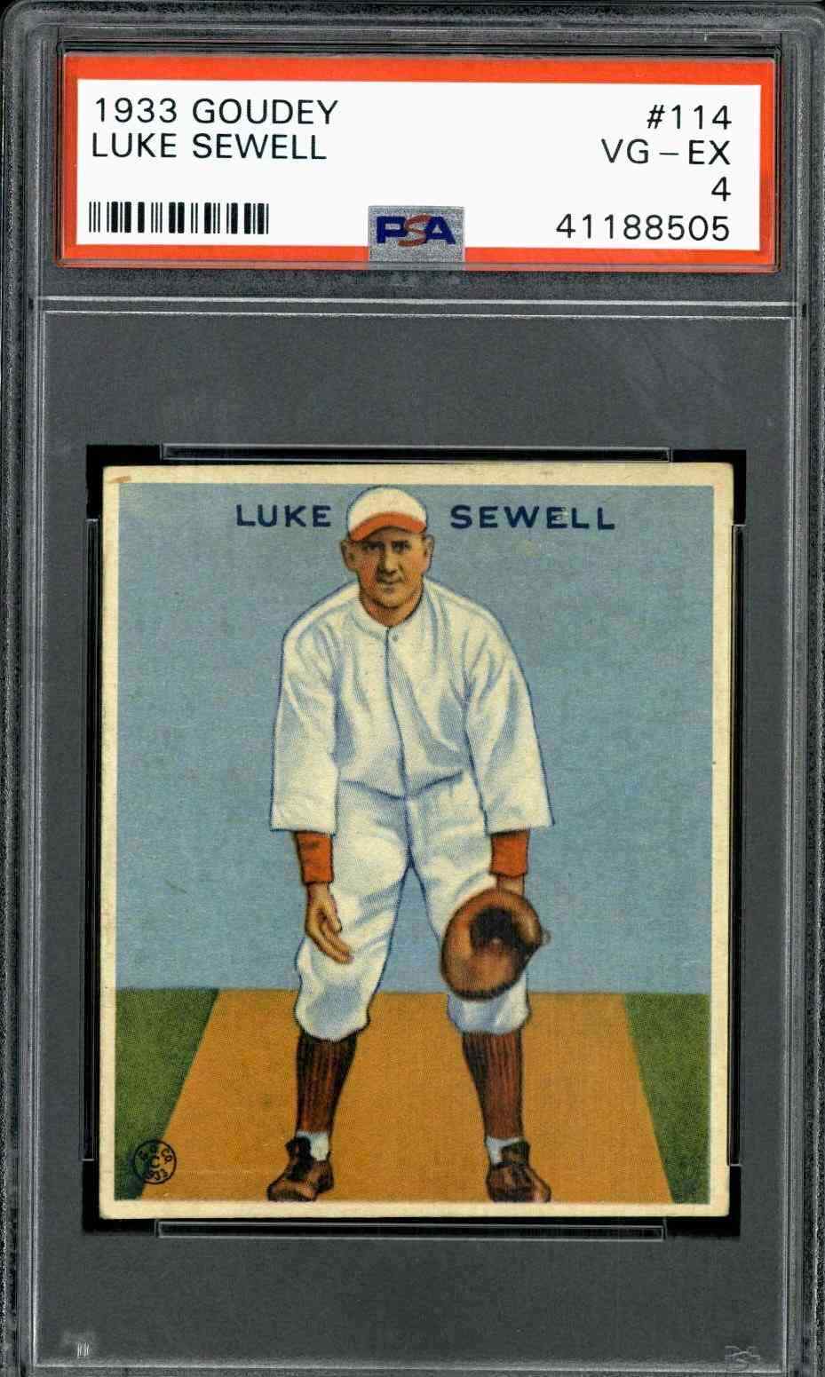 1933 Goudey #114 Luke Sewell - PSA 4 (Very High End)