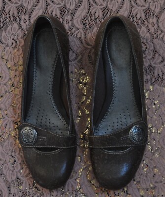 Chaussures Clarks Artisan - Taille 7 US, Cuir Gris/marron, Plates Et Confortables, Occasion