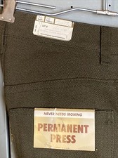VTG 70s Levis Pants Deadstock 26x28" Permanent Press Brown Weave Taper Slim New