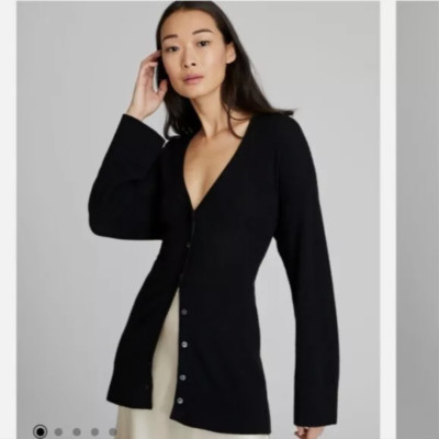 Club Monaco NWT XXS Black Lofty Cashmere Cardigan with buttons