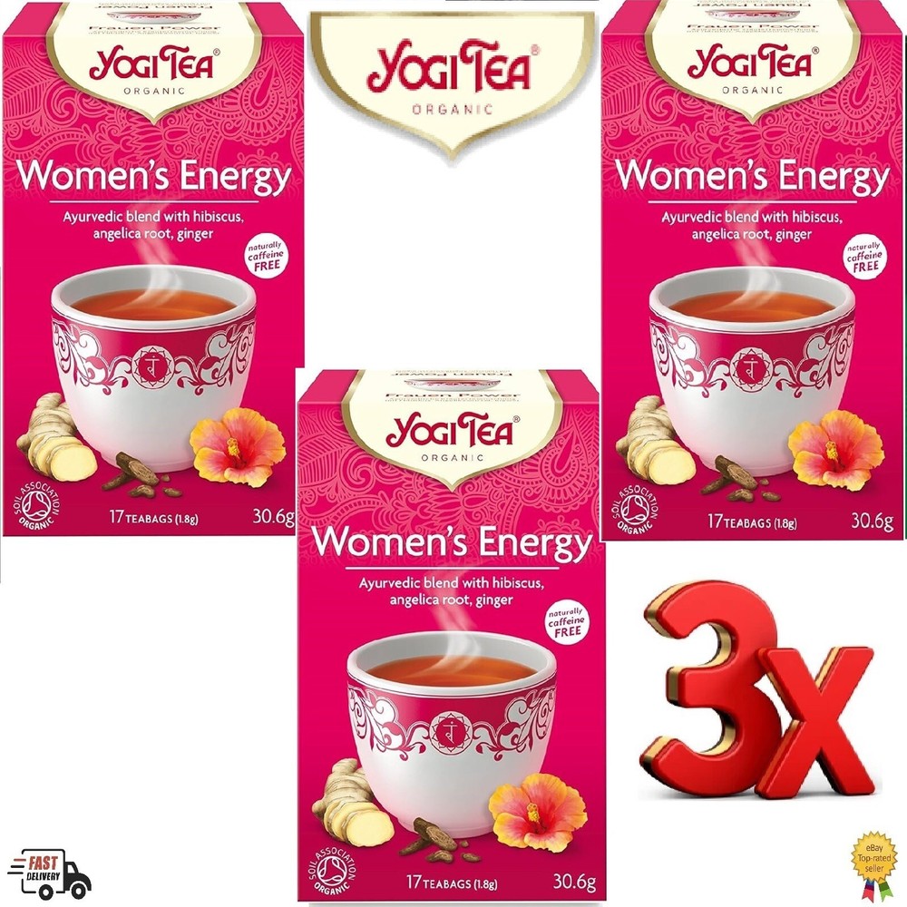 Yogi Tea Women's Energy Tea Blend of Hibiscus Angelica Root & Ginger 3 x Packs