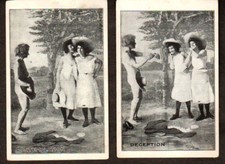 RARE & AMAZING VERY RISQUE 2 Antique PHOTO CARDS! Fine HISTORIC WILD FUNNY WEIRD