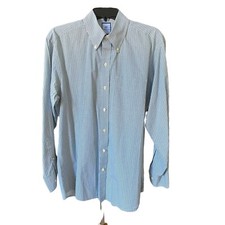 Tommy Hilfiger Ithaca Blue Green Collegiate Fit Men s Dress Shirt 16, 34-35, L