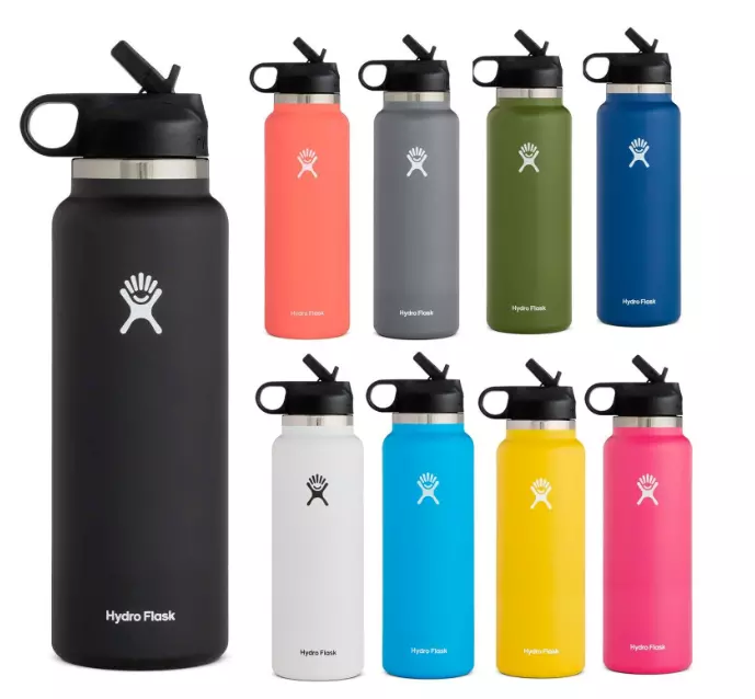 40oz Hydro Flask Water Bottle with Straw Lid Stainless Steel Vacuum Tumbler  US