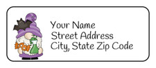 Gnome Return Address Labels, Stickers, Personalized, Tags 30 Halloween