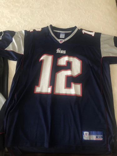 Tom Brady Autographed Signed New England Patriots blue Football Jersey size xl