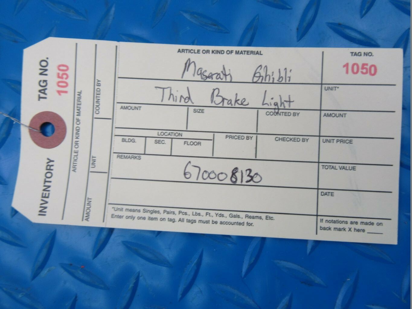 Maserati Ghibli Quattroporte third brake light #1050