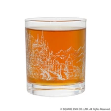 Bravely Default II Halcyonia Rock Glass Old Fashioned Glass Square Enix New