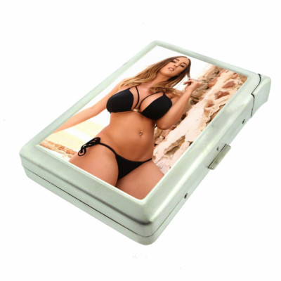British Pin Up Girls D1 100's Size Cigarette Case with Built in Lighter Wallet