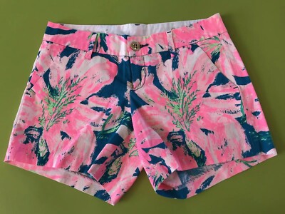 Lilly Pulitzer Callaghan Shorts Size 0 Pink Blue White
