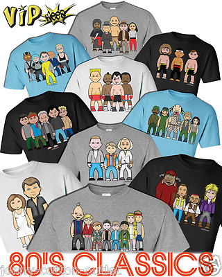 VIPwees Herren-T-Shirt BIO Baumwolle 80er Jahre Film inspiriert Karikaturen Design auswählen