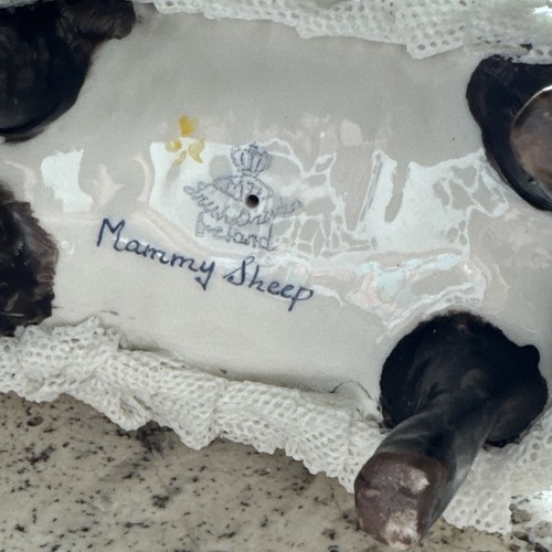 Irish Dresdan Sheep Mom Sheep 2 Lambs Set of 3 Figurines Lace Porcelain - Bild 8 von 8