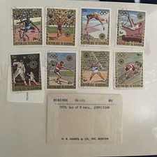Lot of 8 Burundi 1972 Munich 1972 Summer Olympic Stamps