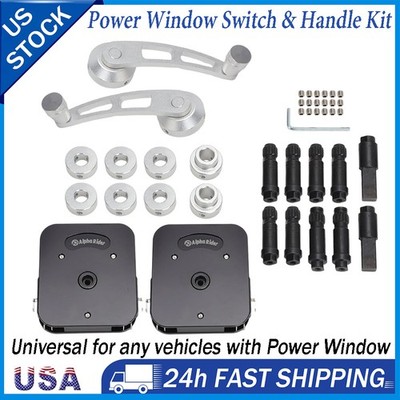 Universal Electric Window Crank Switch & Lever Handles For Hot Rods Custom Cars