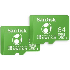 64GB SanDisk MicroSDXC Card for Nintendo Switch Compatible Fast Storage 2 Pack