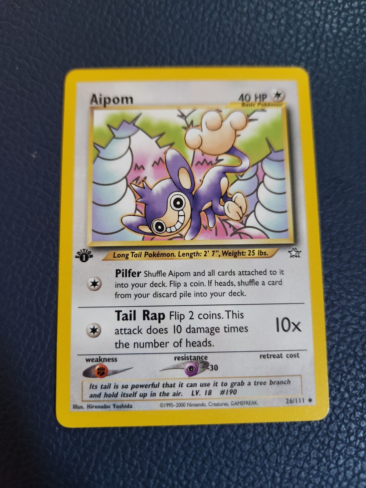 Aipom 26/111 Uncommon 1st Edition Neo Genesis Pokémon Card