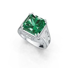 Sterling Silver Semi Mount Ring Setting Asscher SQ 12X12mm Art Deco Style