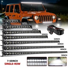 7 14 20 32 44 50 Inch Led Slim Work Light Bar Combo Beam Offroad Truck Utv 4wd