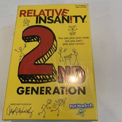 Relative Insanity 2nd Generation Party Game Ages 14 + 4-12 Players NEW Sealed