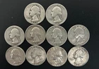 Lot of 10 Washington 90% Silver Quarters US COINS 1940-1964 SILVER