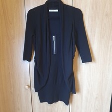 Karen Millen Jumper Dress Waterfall Waistcoat Workwear Smart Quirky Size 6