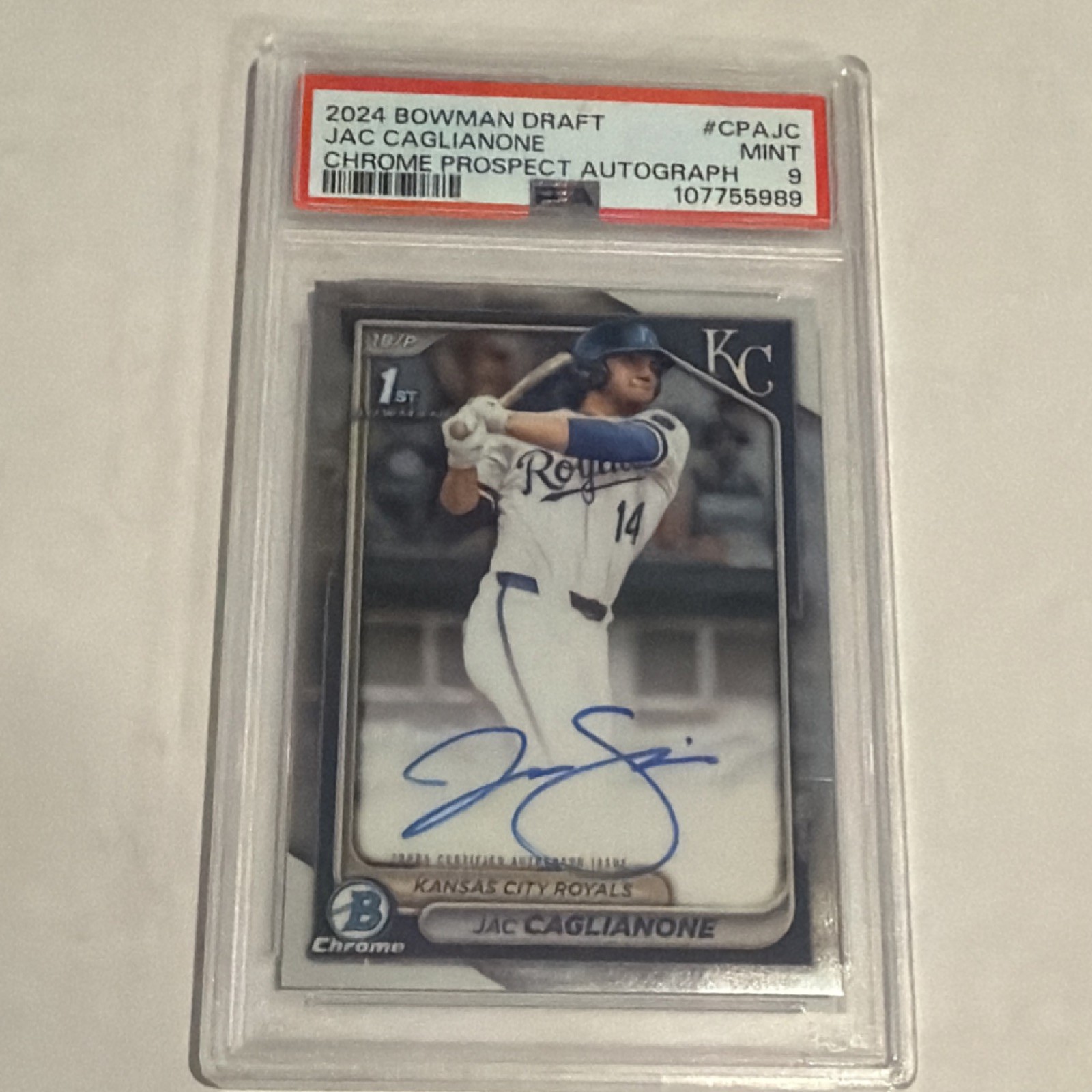 Bowman 2024 Draft Chrome Jac Caglianone Royals Auto #CPA-JC PSA 9 Rookie