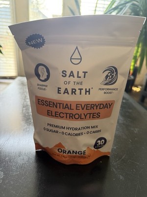 Salt of The Earth Essential Everyday Electrolytes 30 Packets Orange Flavor