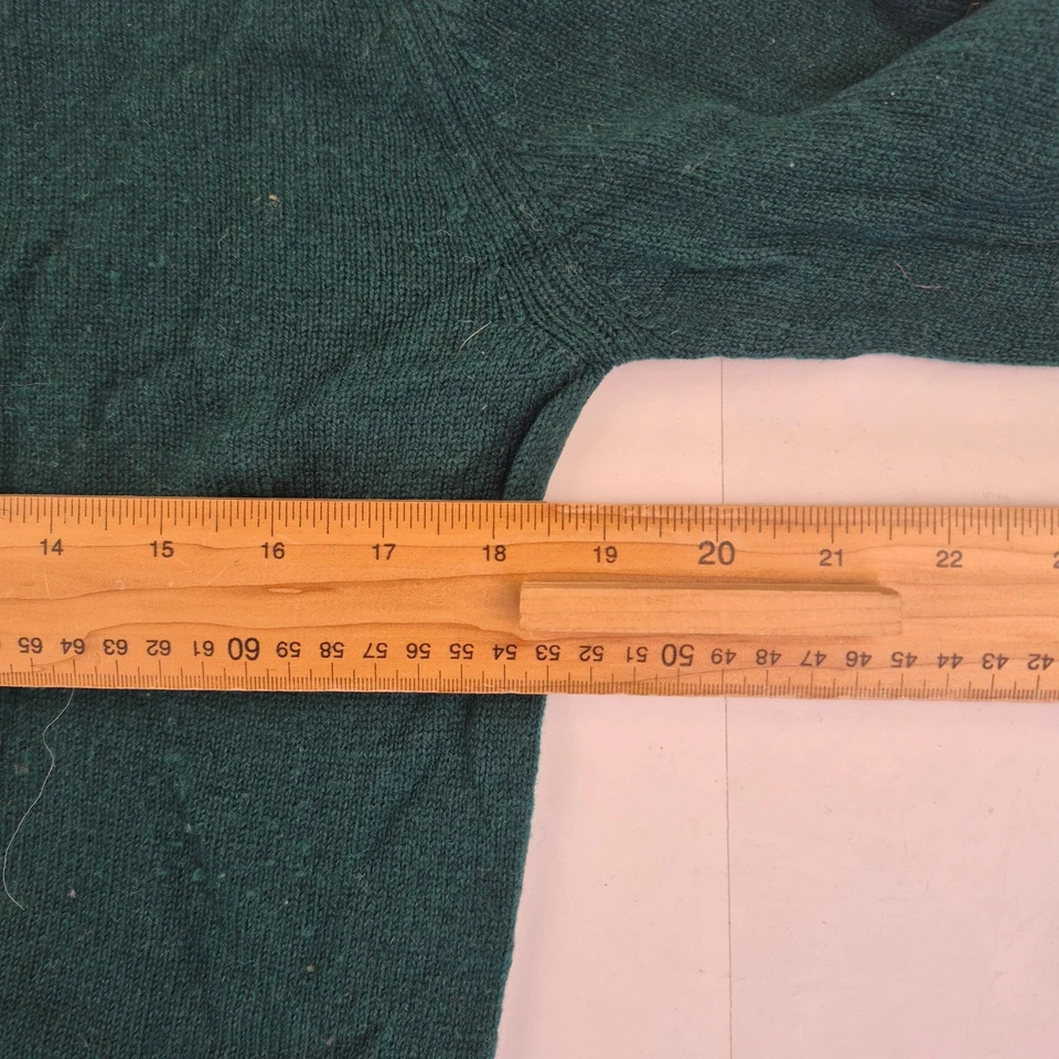 PRINGLE OF SCOTLAND Jumper 38" Small Green Men's Wool Classic Knit Pullover - Image 3 of 4