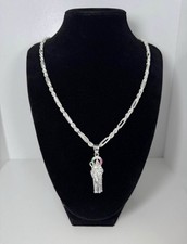 Cadena tejido Milano con dije de San Judas Tadeo plata 925 - 19 pulgadas