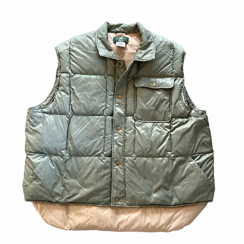 Orvis, Orvis Goose Down Puffer Vest Men XXL Olive Drab Green Quilted Insulated Vintage