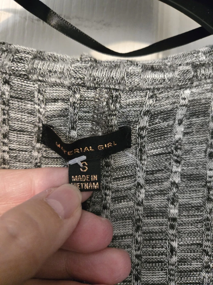 Cárdigan abierto tejido gris longline material niña bolsillos con capucha para mujer talla pequeña Foto 3 de 4