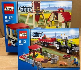 LEGO 7637 Farm + 7685 Dozer City 2009 Set of 2 Sealed
