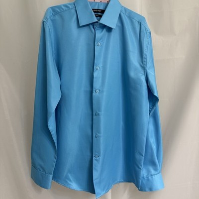 Nine West Slim Fit L/S dress shirt Button Down blue Medium 15 - 15 1/2  32/33 | eBay
