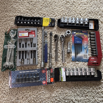 #ad #ad Large Mechanic Tool Lot Craftsman Ratchets Sockets Hex Keys Extensions $42.00