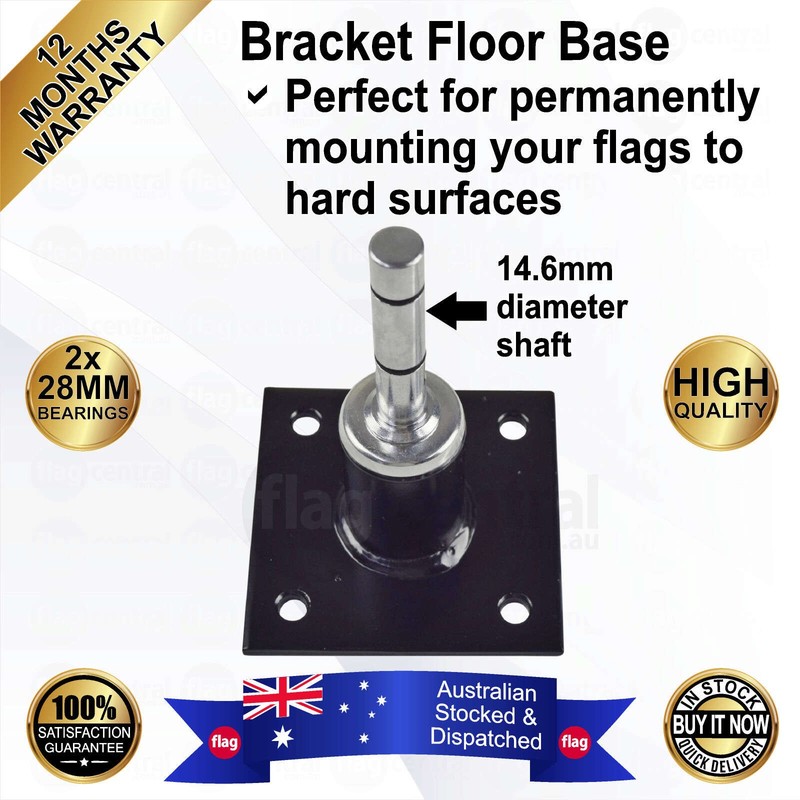 A - Bracket Floor Flag Base - Steel - Double Ball Bearings - Heavy-Duty - 1