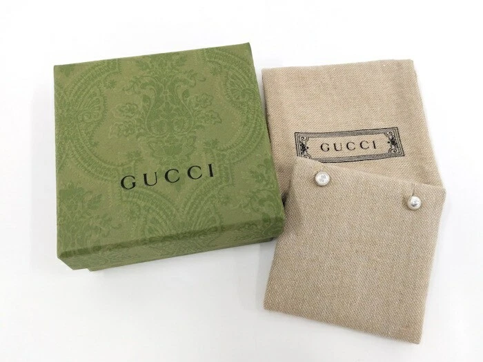 Boucles d'oreilles GUCCI imbriquées g boule clou Ag925 argent accessoires pour femmes 0,7 cm
