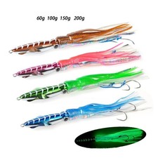 Inchiku Metal Head Octopus Skirt Fishing Jigging Bait 60-200g Big Game Lure
