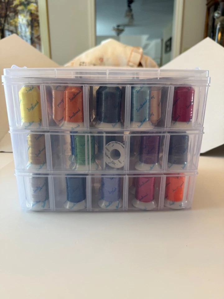 Simthread NEW 63 Color Embroidery Thread Kit with Organizer Box 100% Polyester - Image 3 of 3