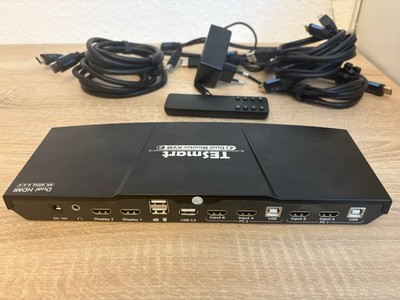 TESmart HKS0402A1U HDMI KVM Switch, 2 PC, 2 Monitore, 4K@60Hz, EDID Emulator