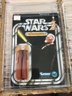 Ben Obi-Wan Kenobi Unpunched Carded Figure Kenner 1978 White Hair AFA 80 Graded