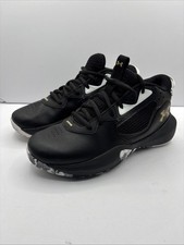 Under Armour UA Lockdown 6 Basketball Shoes Black Gold Kids Size 5Y