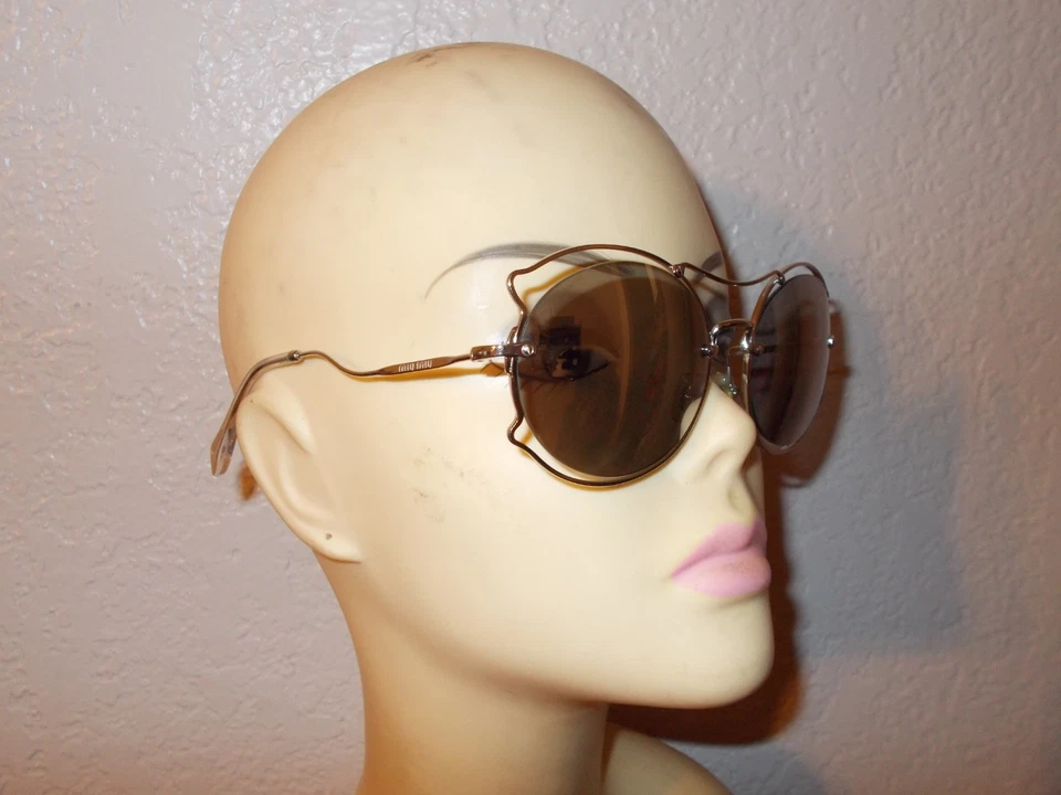 Gafas de sol Miu Miu SMU 50S 1BC-2B0 marco plateado gris lentes espejadas Foto 3 de 4