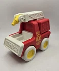 Vintage 1987 BANDAI/TONKA "Fire Engine 1" Plastic Truck w/Moving Ladder & Hose🚒