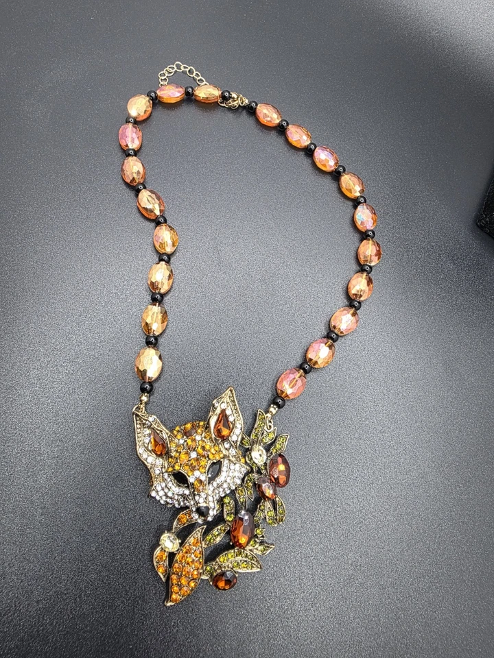 Schmuck Halskette Fuchs Strasssteine - Bild 2 von 4