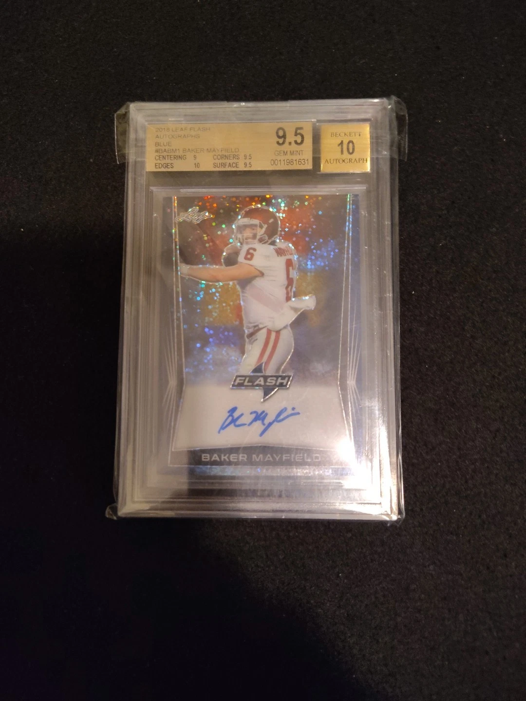 Baker Mayfield Leaf Flash #BABM1 Autograph-Blue