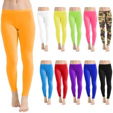 Womens Microfiber Leggings Slim Fit Elastic Waist Yoga Pants Ladies Gym Wear