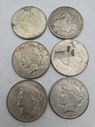 Morgan Dollar And Peace Dollar Lot Of 6 Coins 90% Silver Dollars