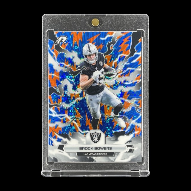 BROCK BOWERS BLUE & ORANGE DISCO REFRACTOR CARD 2025 Topps Resurgence - Raiders