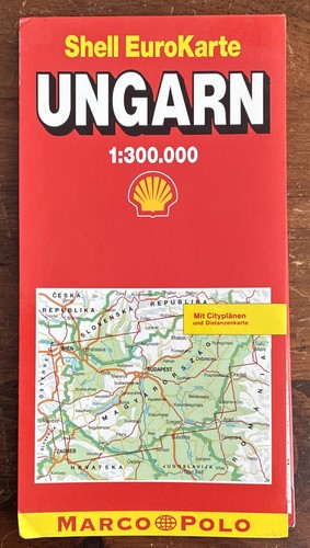 Marco Polo Travel Map Hungary Shell Eurokarte Ungarn Magyarorszag 2000